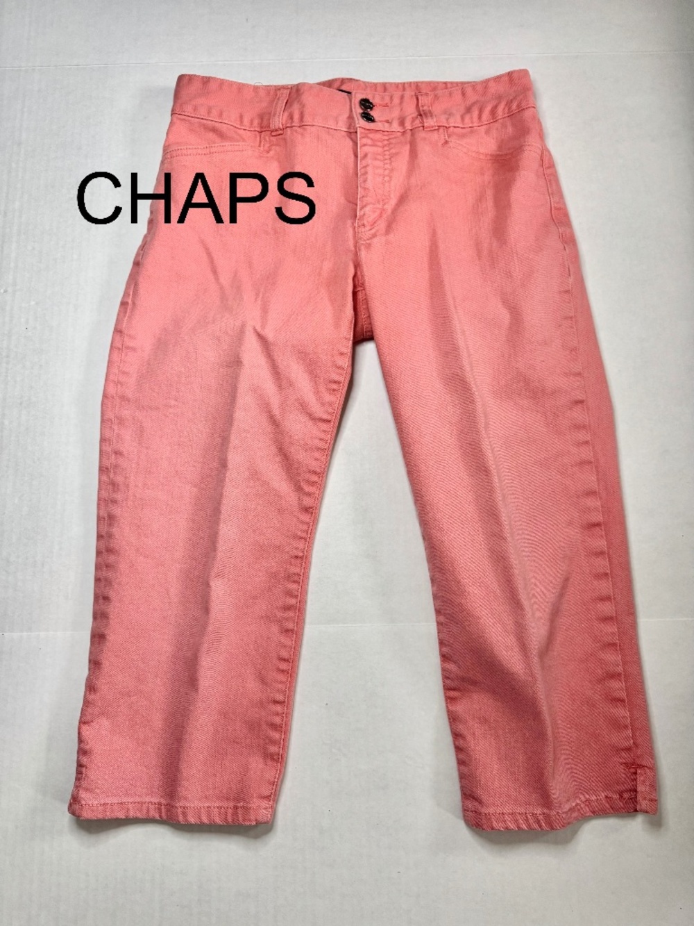 CHAPS Crop/Capri Denim Jeans Peach/Coral Pink-Woman's Slimming Fit-Summer-Sz 6